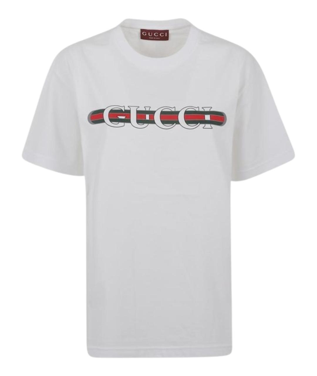 GUCCI Белая хлопковая футболка, фото 1