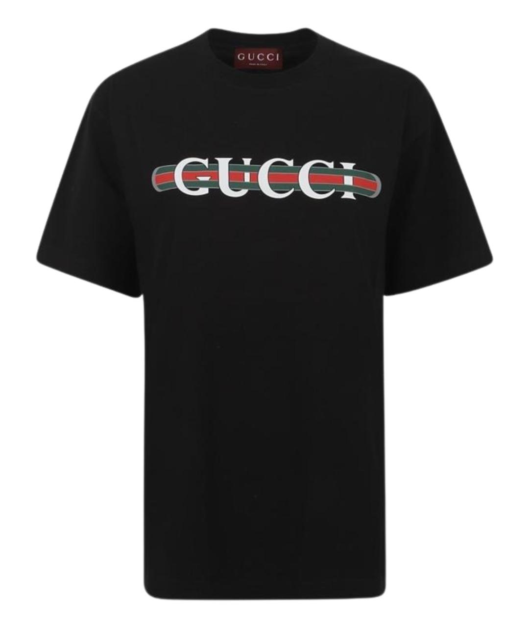 GUCCI Черная хлопковая футболка, фото 1