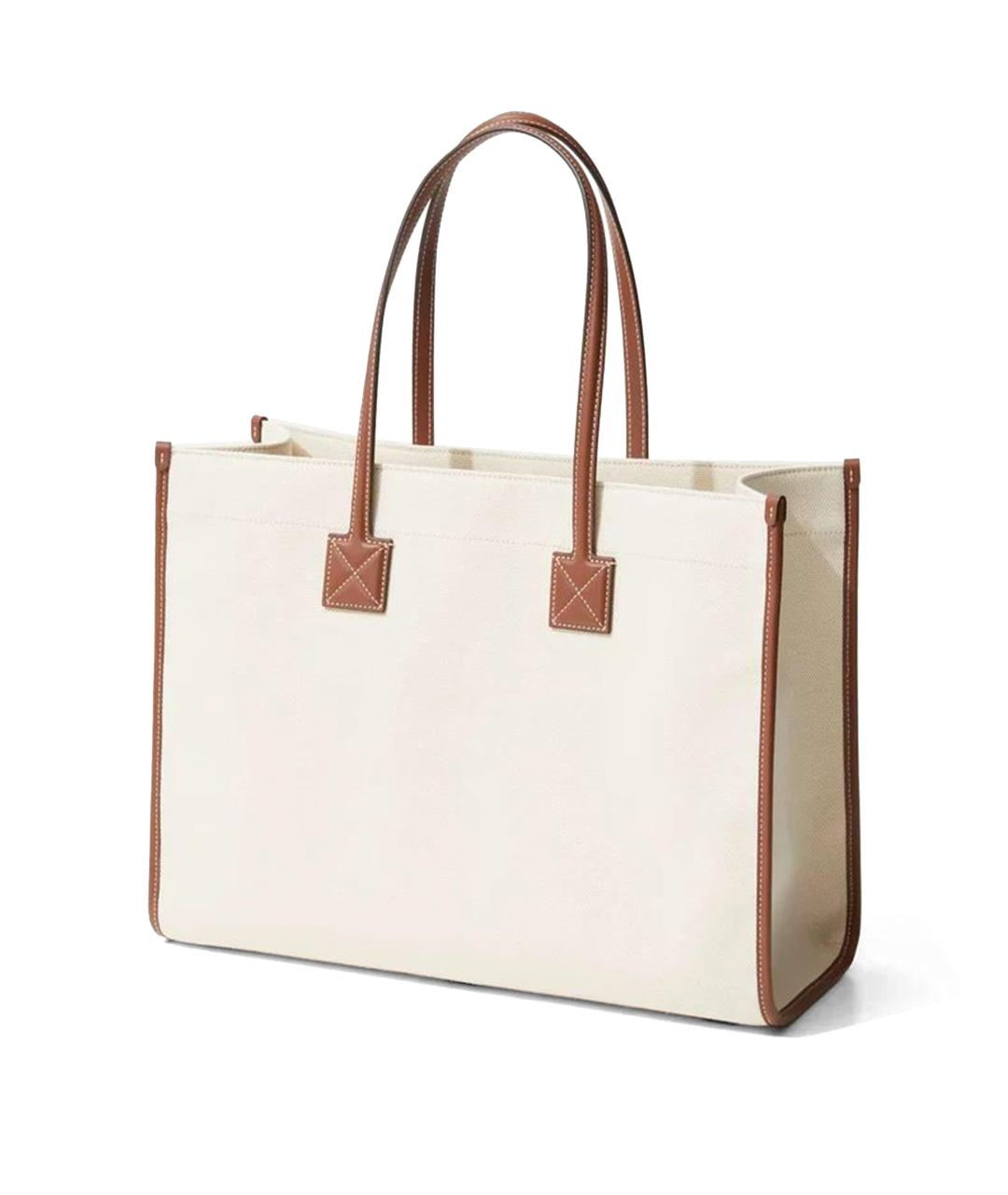 BURBERRY Бежевая тканевая сумка тоут, фото 3