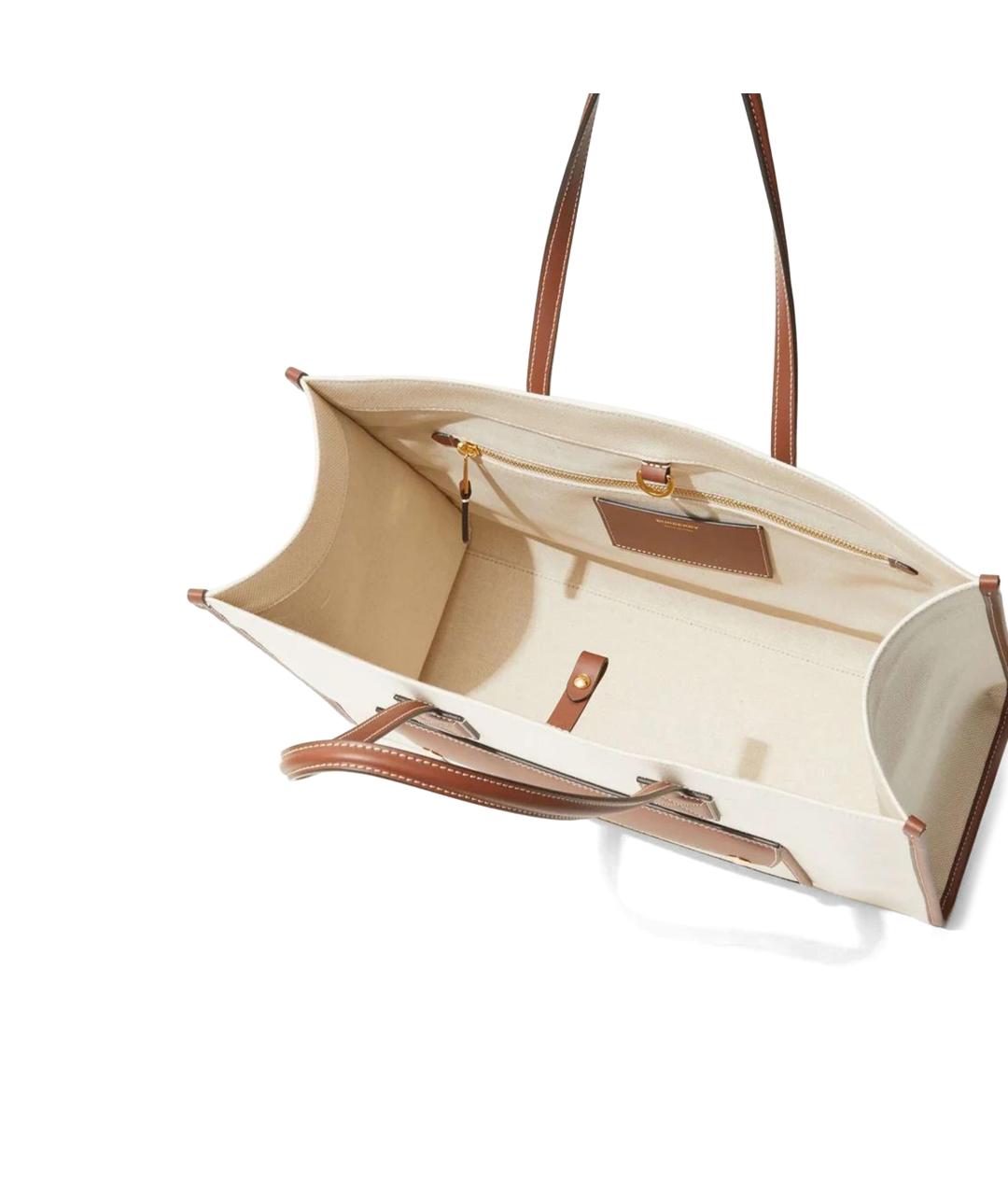 BURBERRY Бежевая тканевая сумка тоут, фото 4