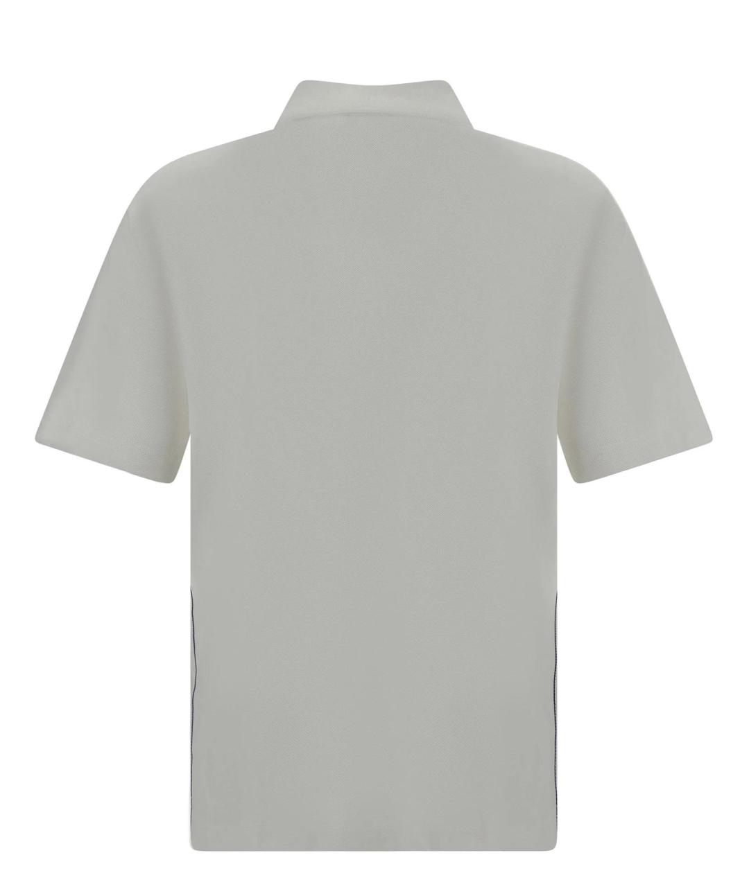 BURBERRY Белое хлопковое поло с коротким рукавом, фото 2