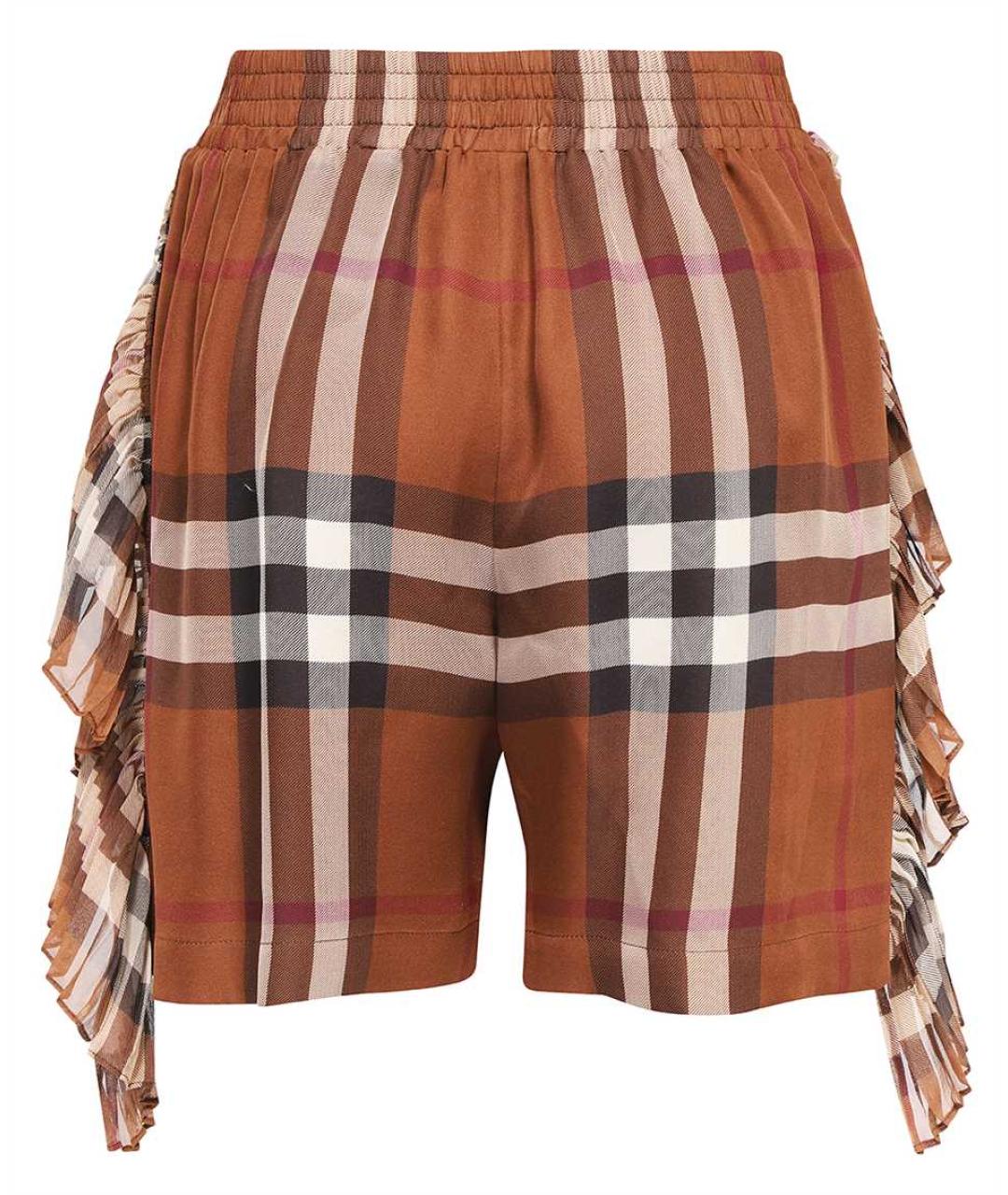 BURBERRY Коричневые шелковые шорты, фото 2
