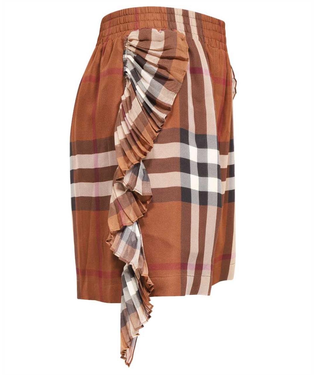 BURBERRY Коричневые шелковые шорты, фото 3