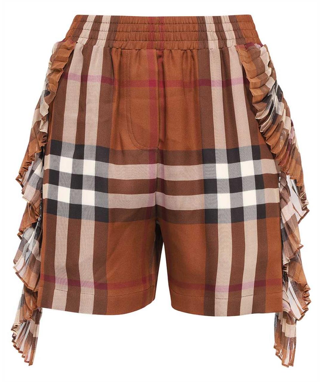 BURBERRY Коричневые шелковые шорты, фото 1