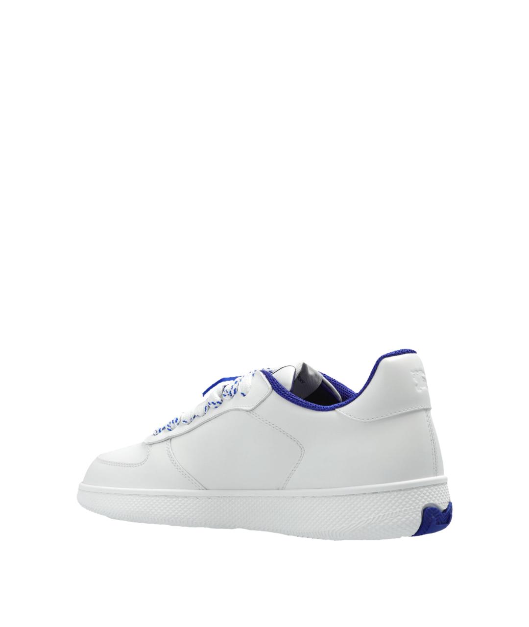 BURBERRY Белые кожаные низкие кроссовки / кеды, фото 4