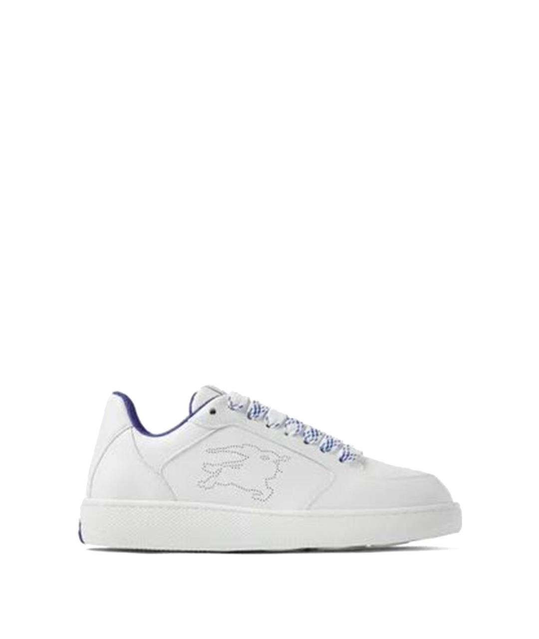 BURBERRY Белые кожаные низкие кроссовки / кеды, фото 1