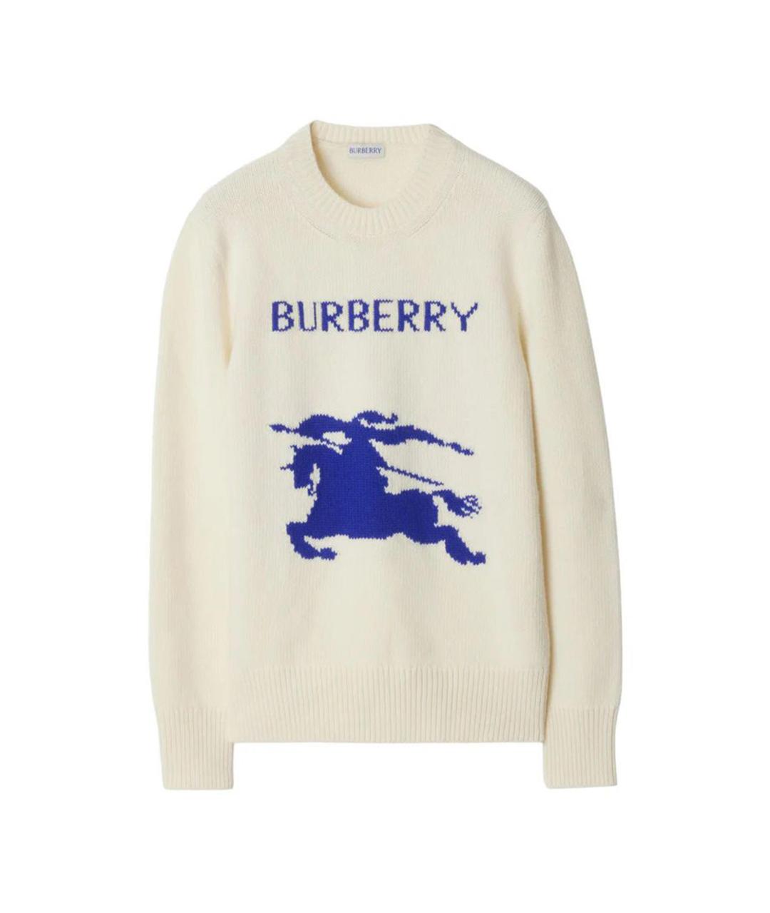BURBERRY Белый шерстяной джемпер / свитер, фото 1
