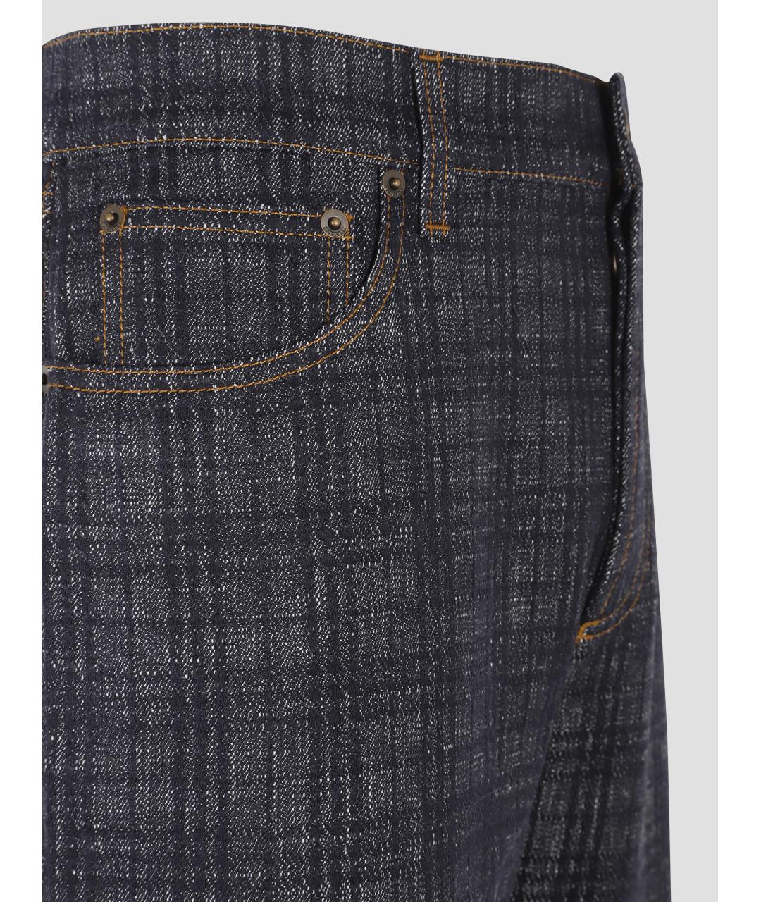 BURBERRY Темно-синие хлопковые прямые джинсы, фото 3