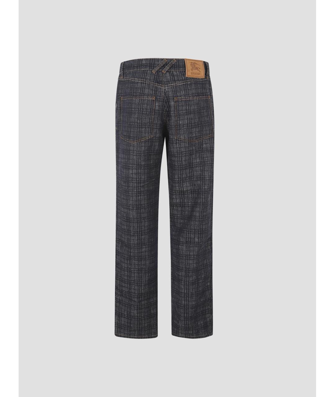 BURBERRY Темно-синие хлопковые прямые джинсы, фото 2