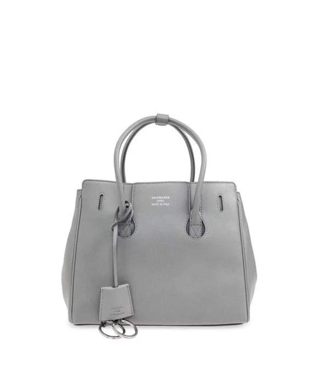 BALENCIAGA Серая кожаная сумка тоут, фото 1