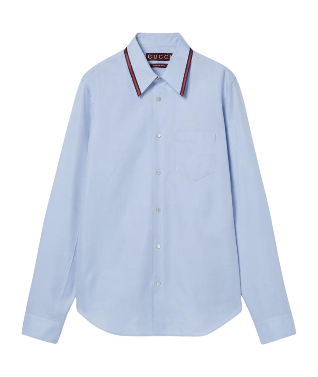GUCCI Голубая хлопковая кэжуал рубашка, фото 1