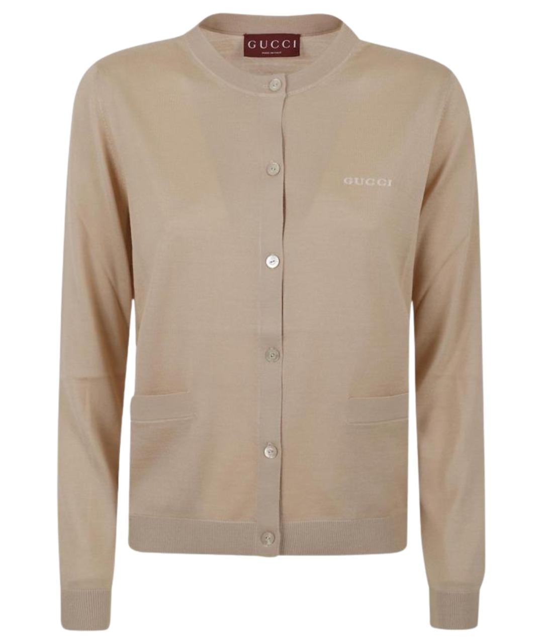 GUCCI Бежевый кашемировый кардиган, фото 1
