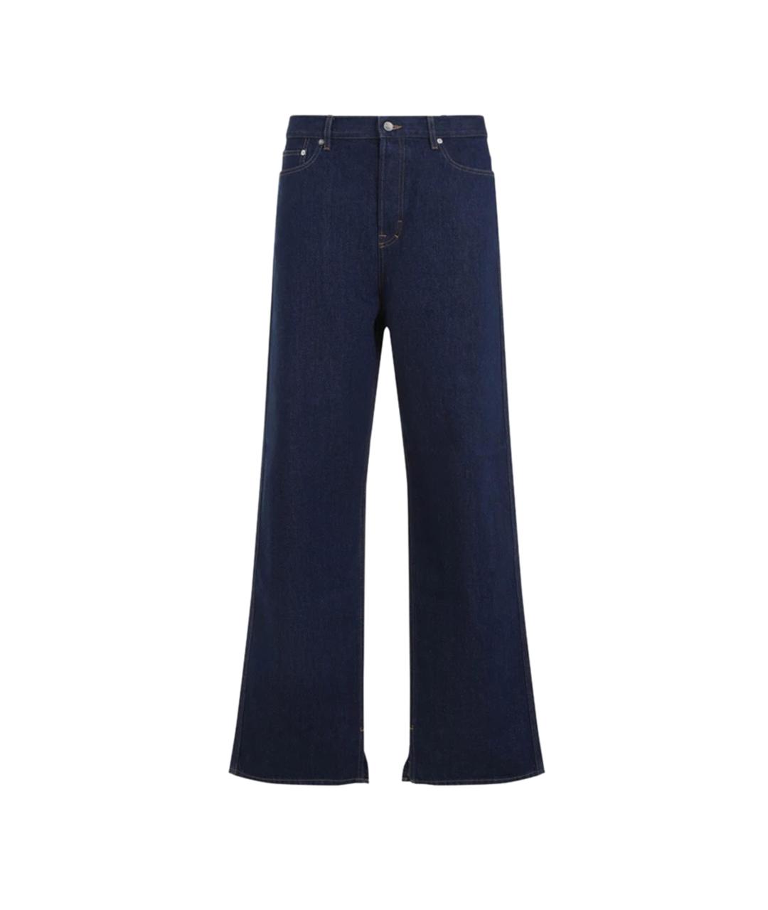 GUCCI Синие хлопковые прямые джинсы, фото 1