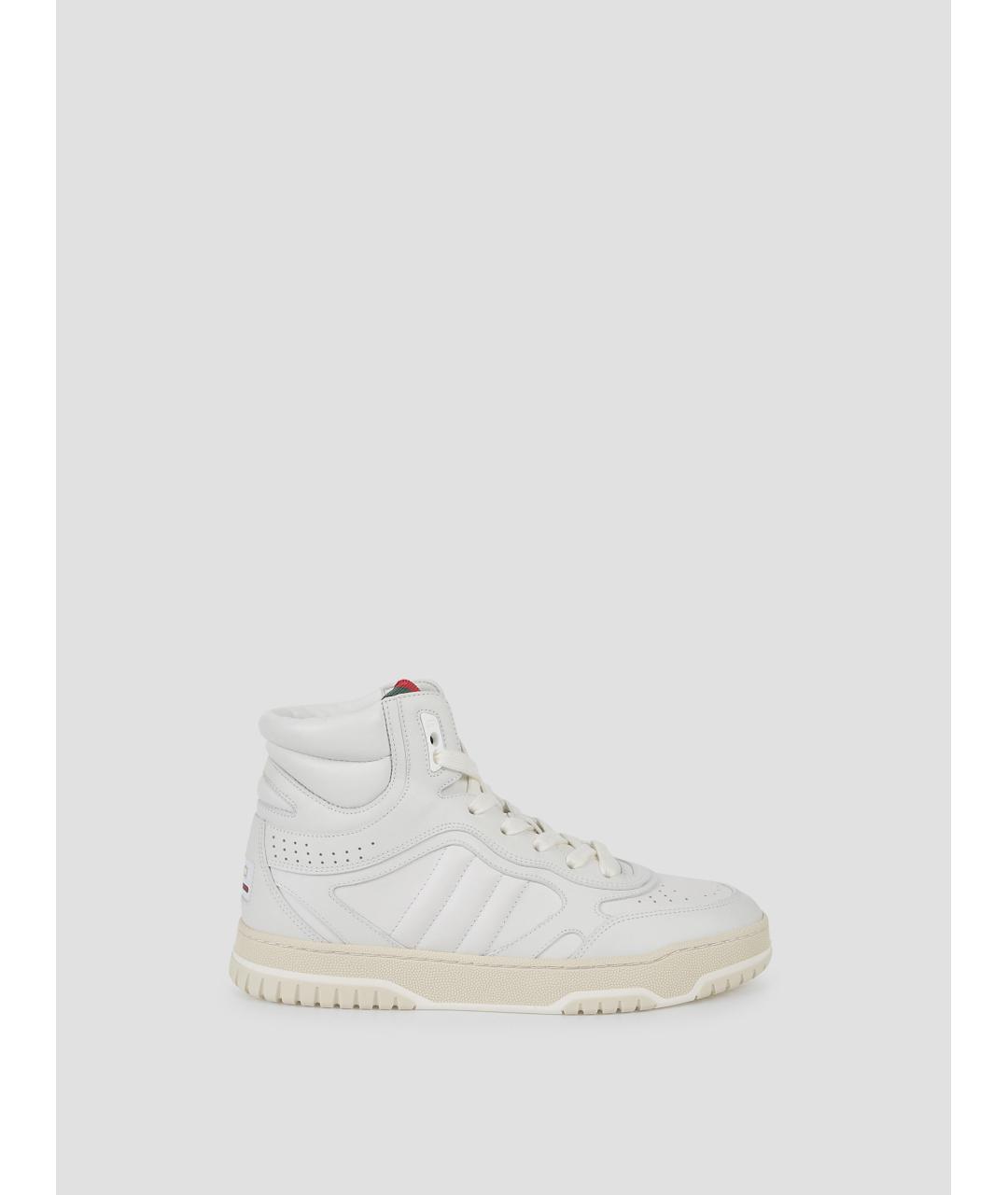 GUCCI Белые кожаные кеды, фото 4