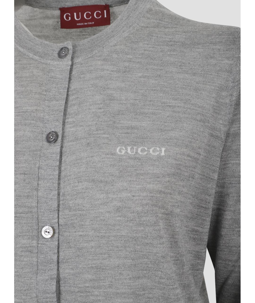 GUCCI Серый кашемировый кардиган, фото 3