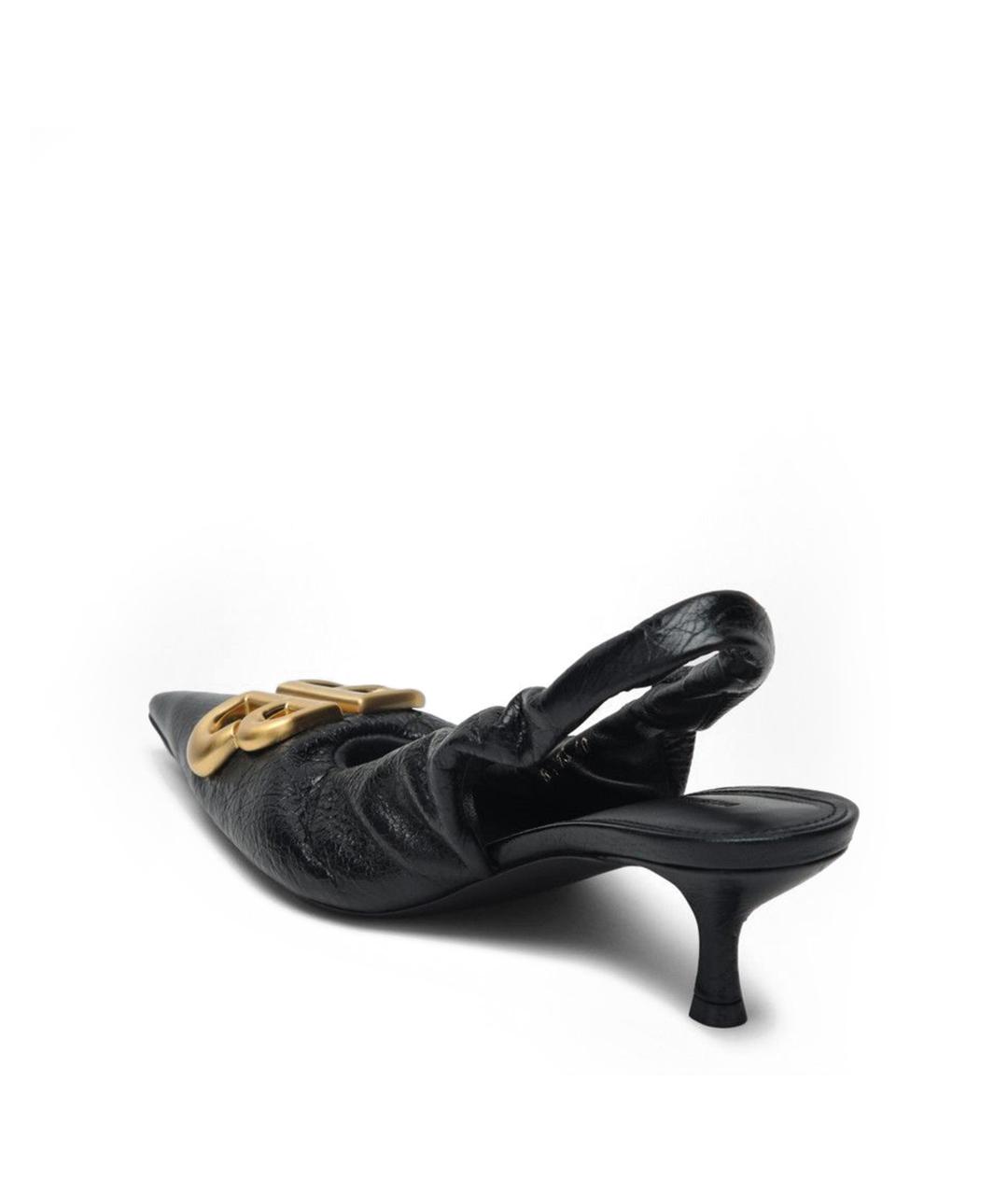 BALENCIAGA Черные кожаные туфли, фото 2