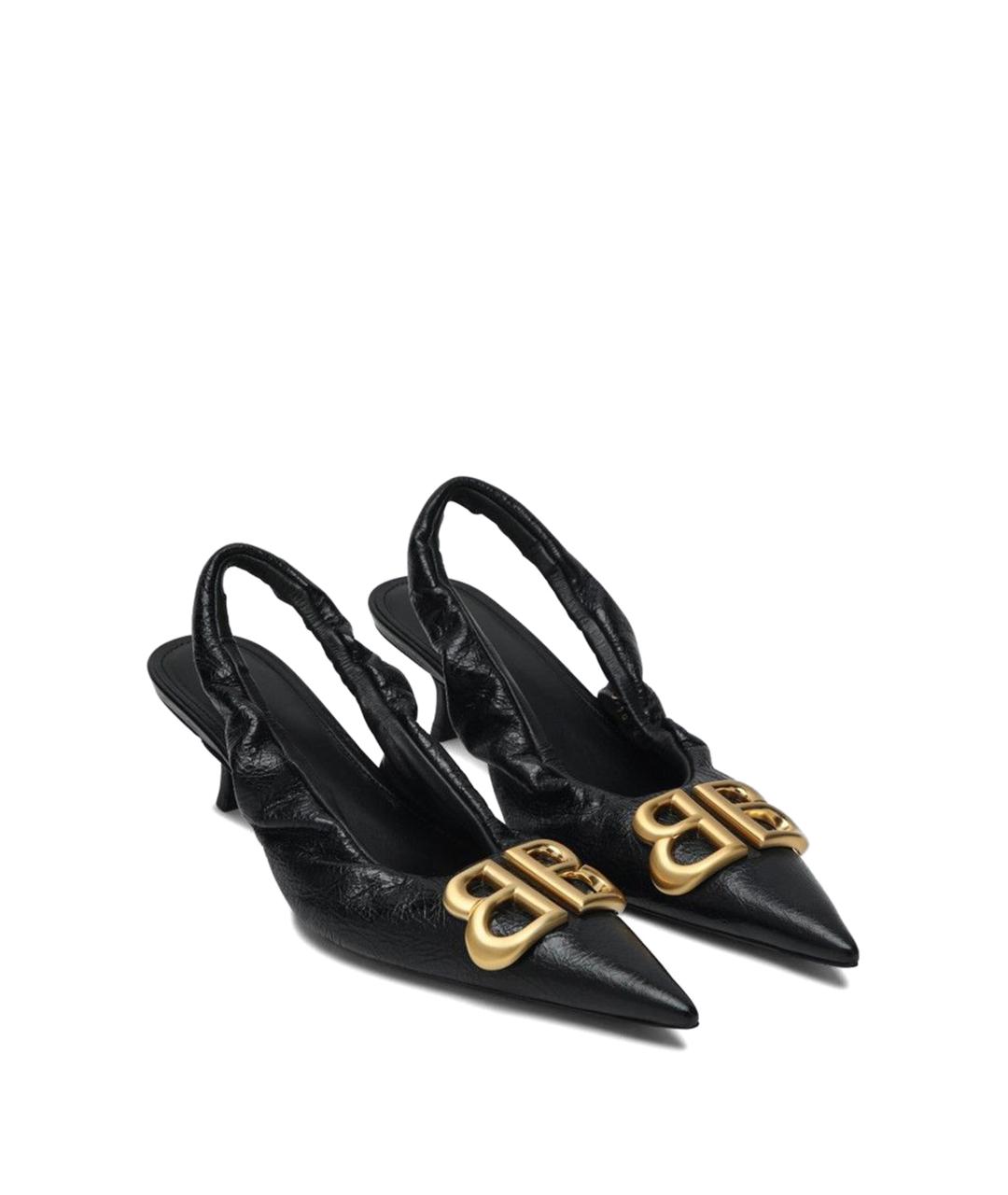 BALENCIAGA Черные кожаные туфли, фото 3