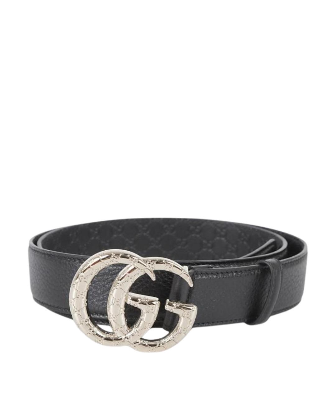 GUCCI Черный кожаный ремень, фото 1