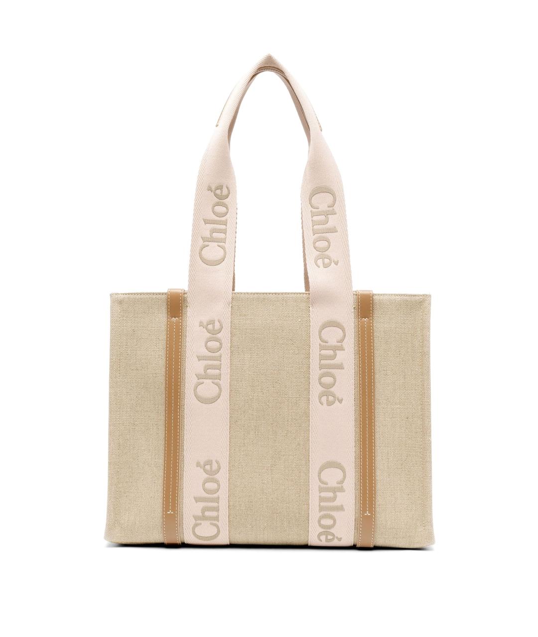 CHLOE Бежевая тканевая сумка тоут, фото 1