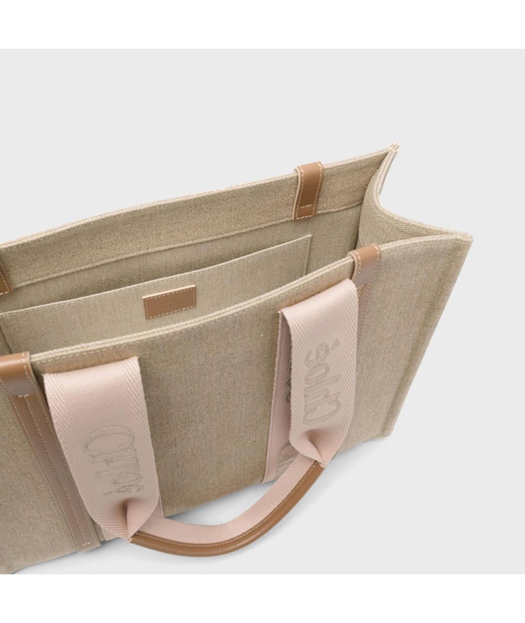 CHLOE Бежевая тканевая сумка тоут, фото 2