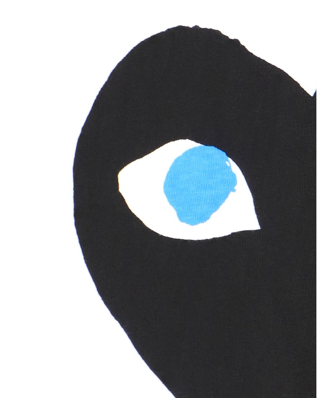 COMME DES GARÇONS PLAY Белая хлопковая футболка, фото 3