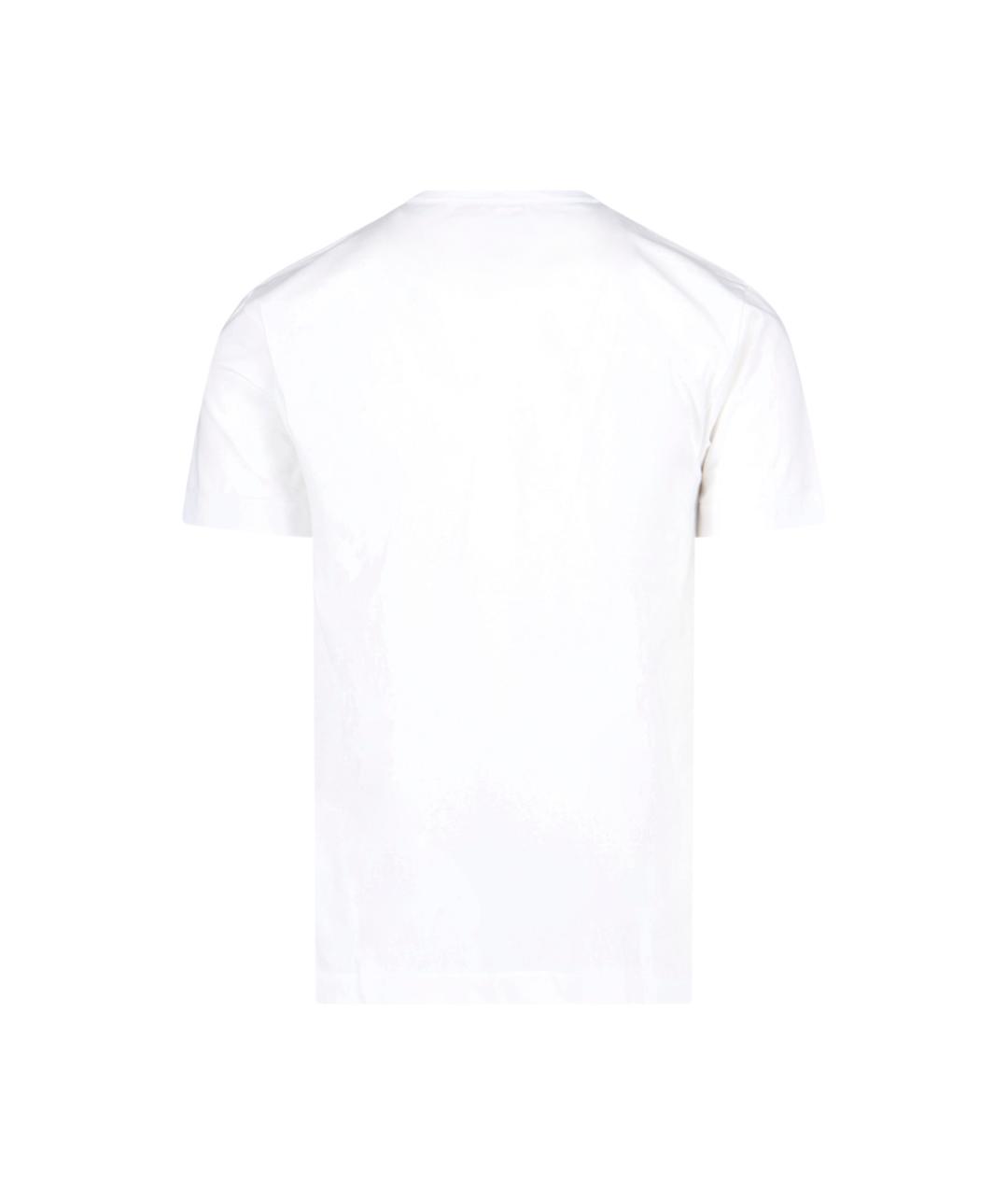 COMME DES GARÇONS PLAY Белая хлопковая футболка, фото 2