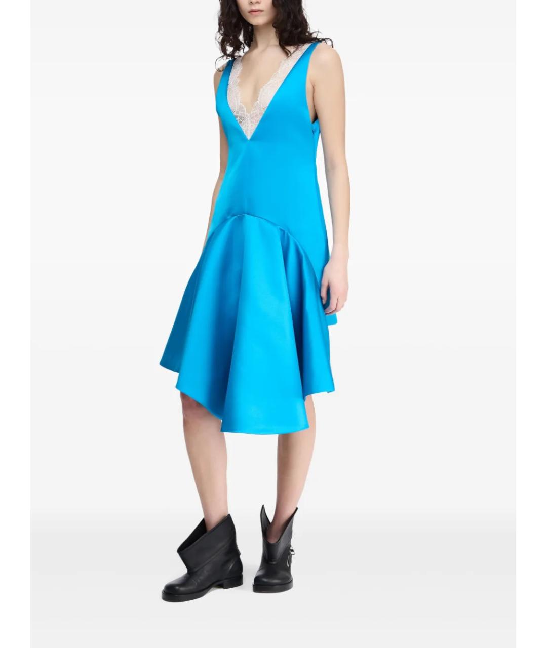 J.W.ANDERSON Голубое полиэстеровое коктейльное платье, фото 2