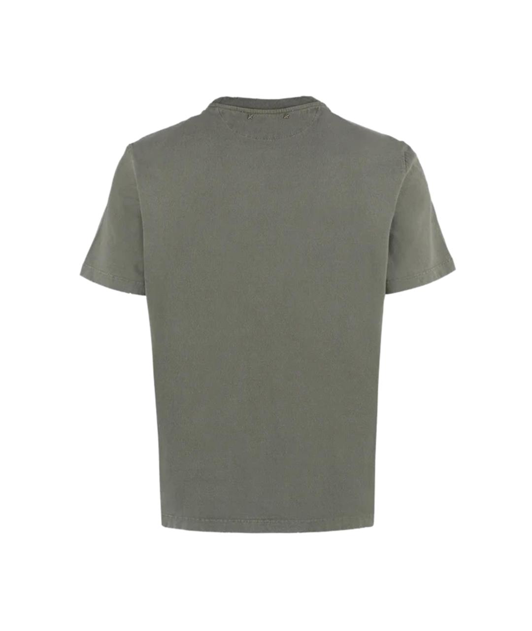 GOLDEN GOOSE DELUXE BRAND Зеленая хлопковая футболка, фото 2