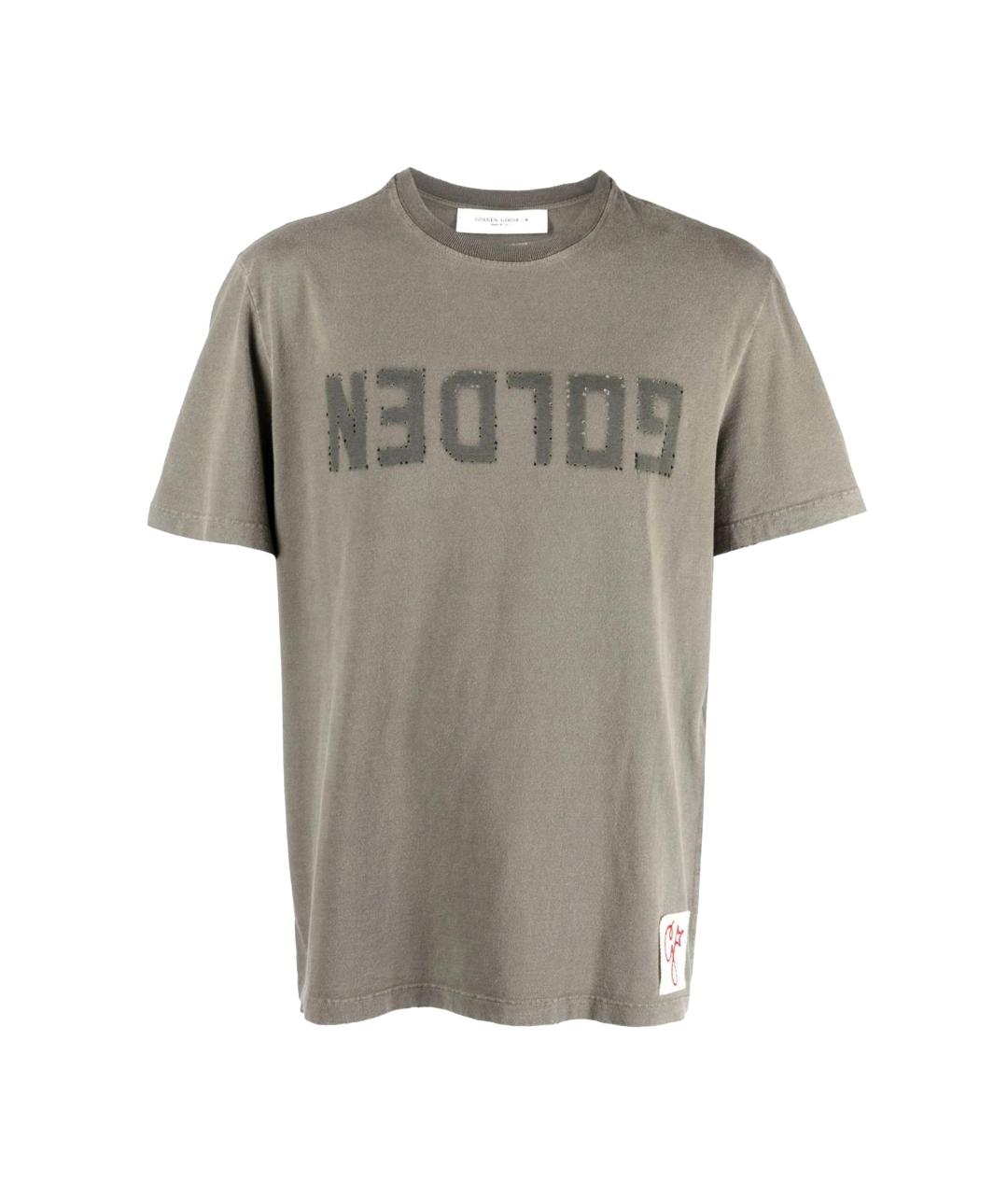 GOLDEN GOOSE DELUXE BRAND Зеленая хлопковая футболка, фото 1