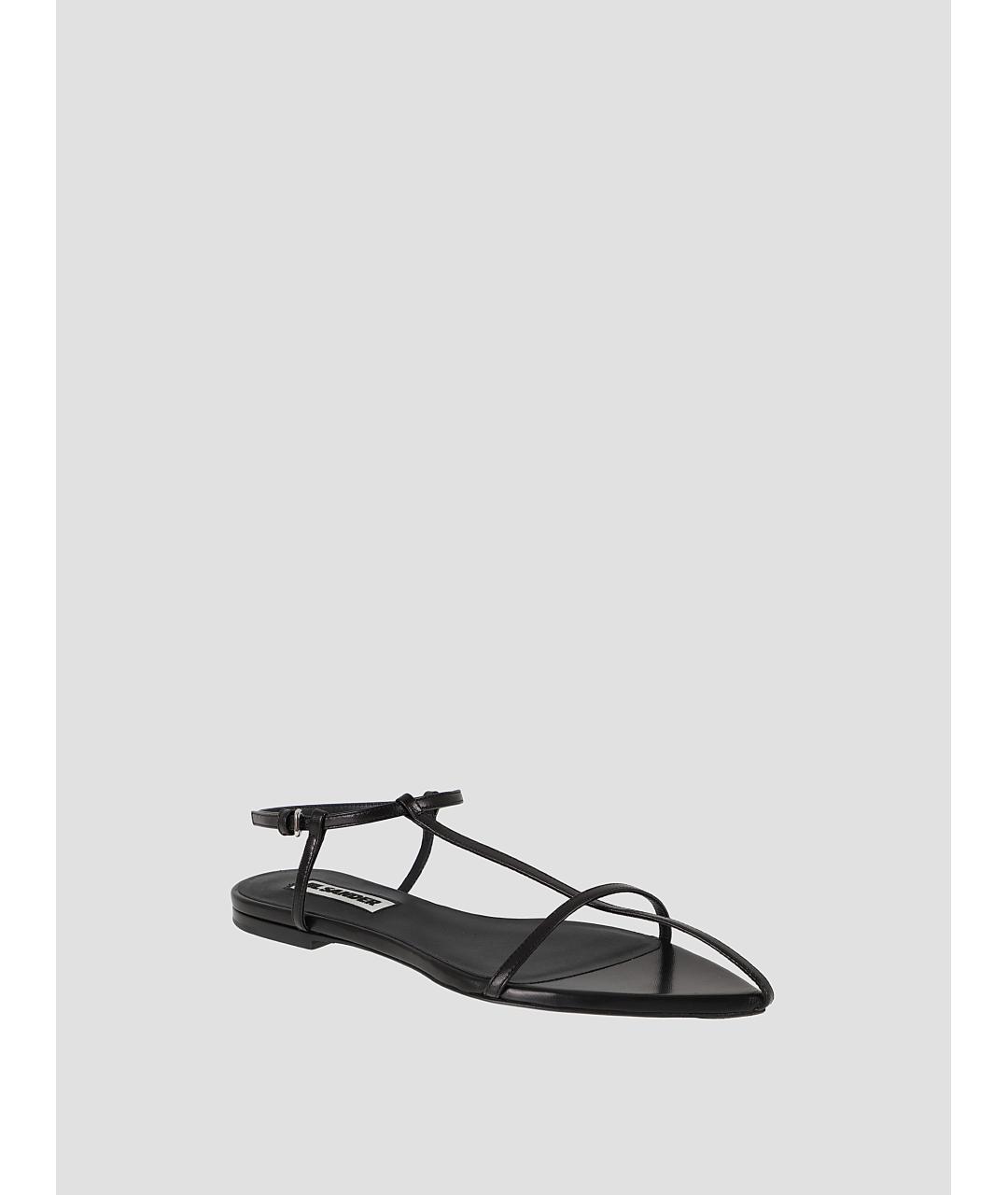 JIL SANDER Черные кожаные сандалии, фото 3