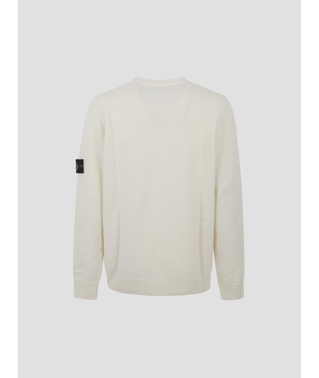 STONE ISLAND Бежевый шерстяной джемпер / свитер, фото 2