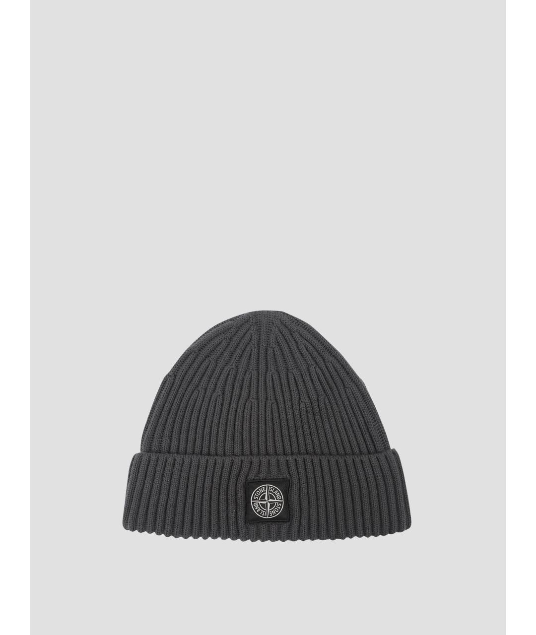 STONE ISLAND Серая шерстяная шапка, фото 3