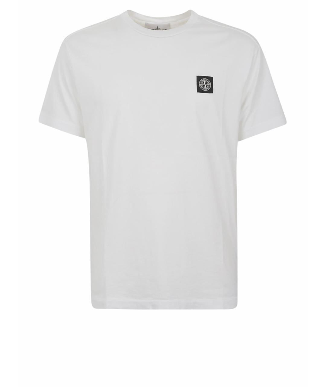 STONE ISLAND Белая хлопковая футболка, фото 1