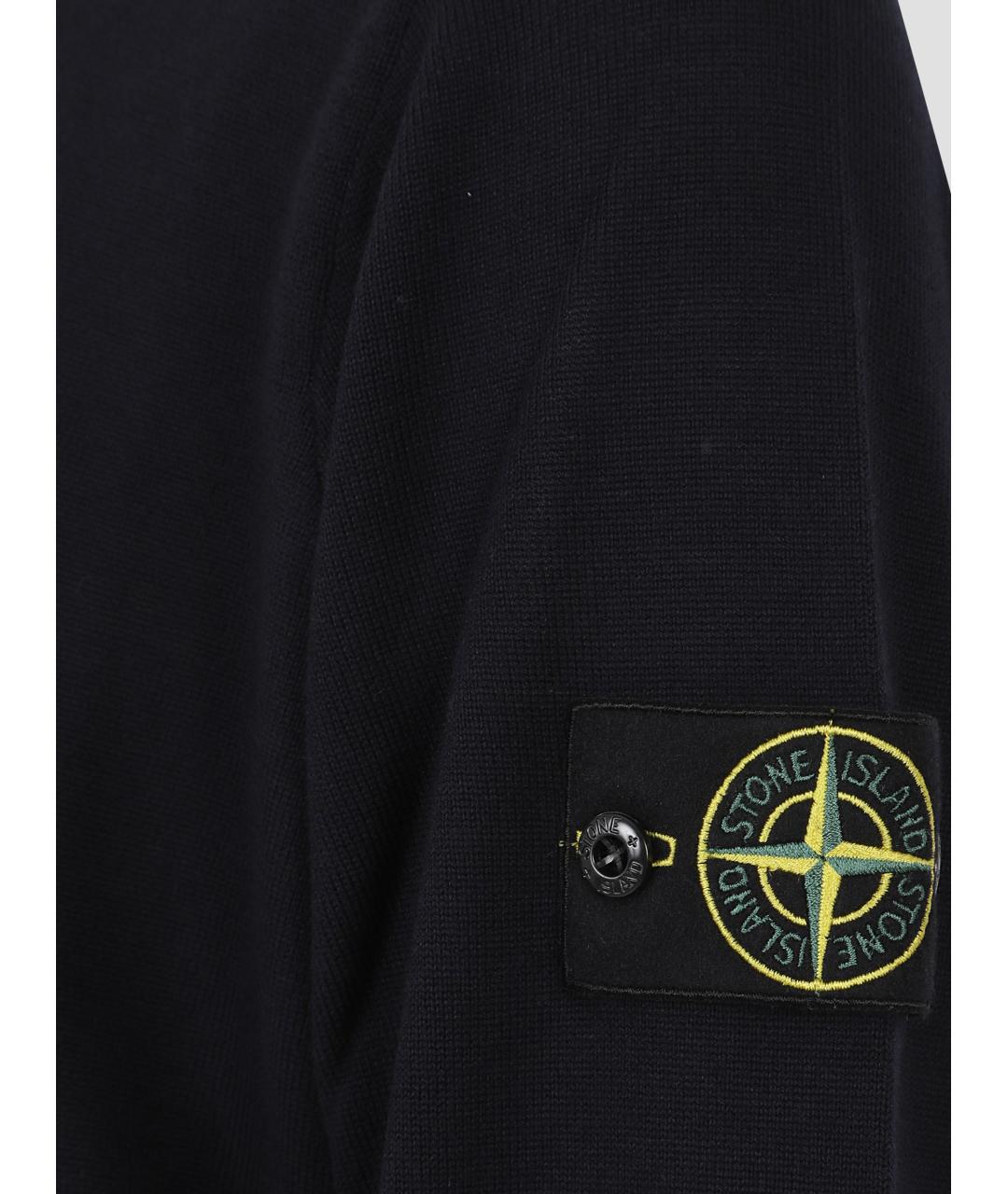 STONE ISLAND Темно-синий шерстяной джемпер / свитер, фото 2