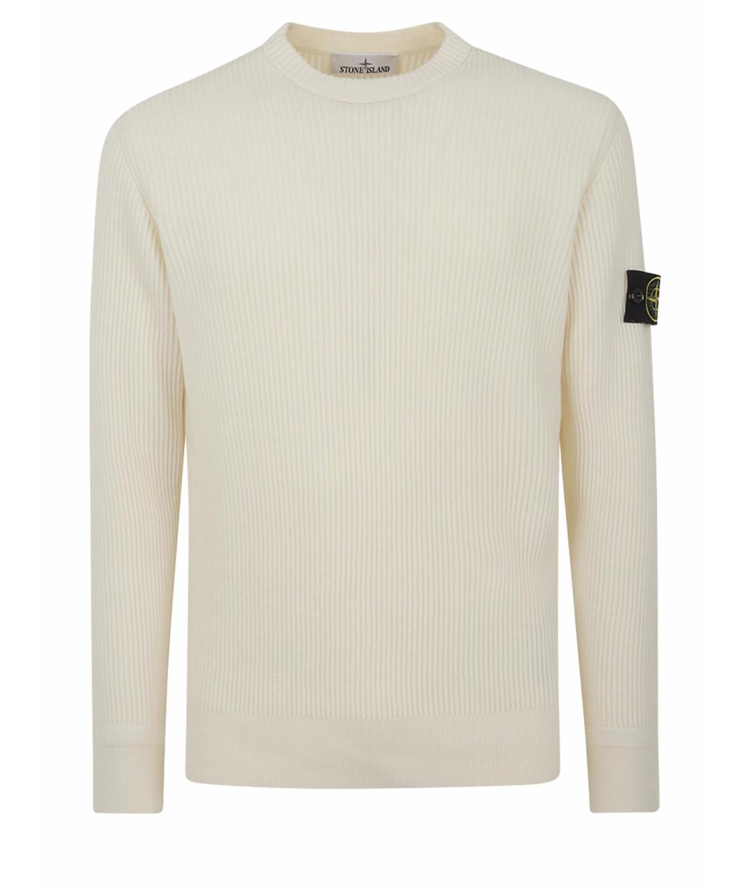 STONE ISLAND Бежевый шерстяной джемпер / свитер, фото 1