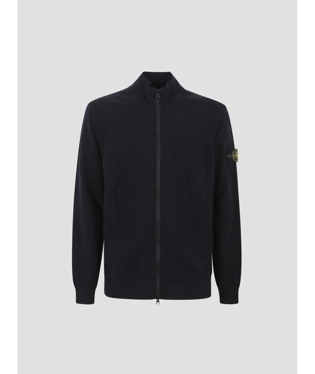 STONE ISLAND Темно-синий шерстяной джемпер / свитер, фото 4