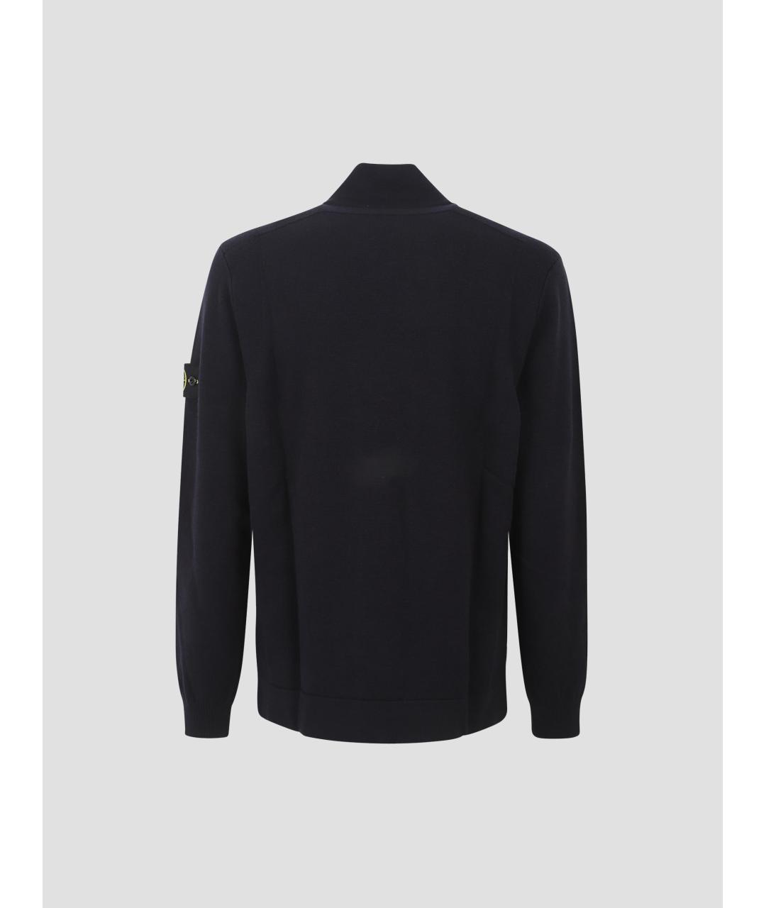 STONE ISLAND Темно-синий шерстяной джемпер / свитер, фото 2