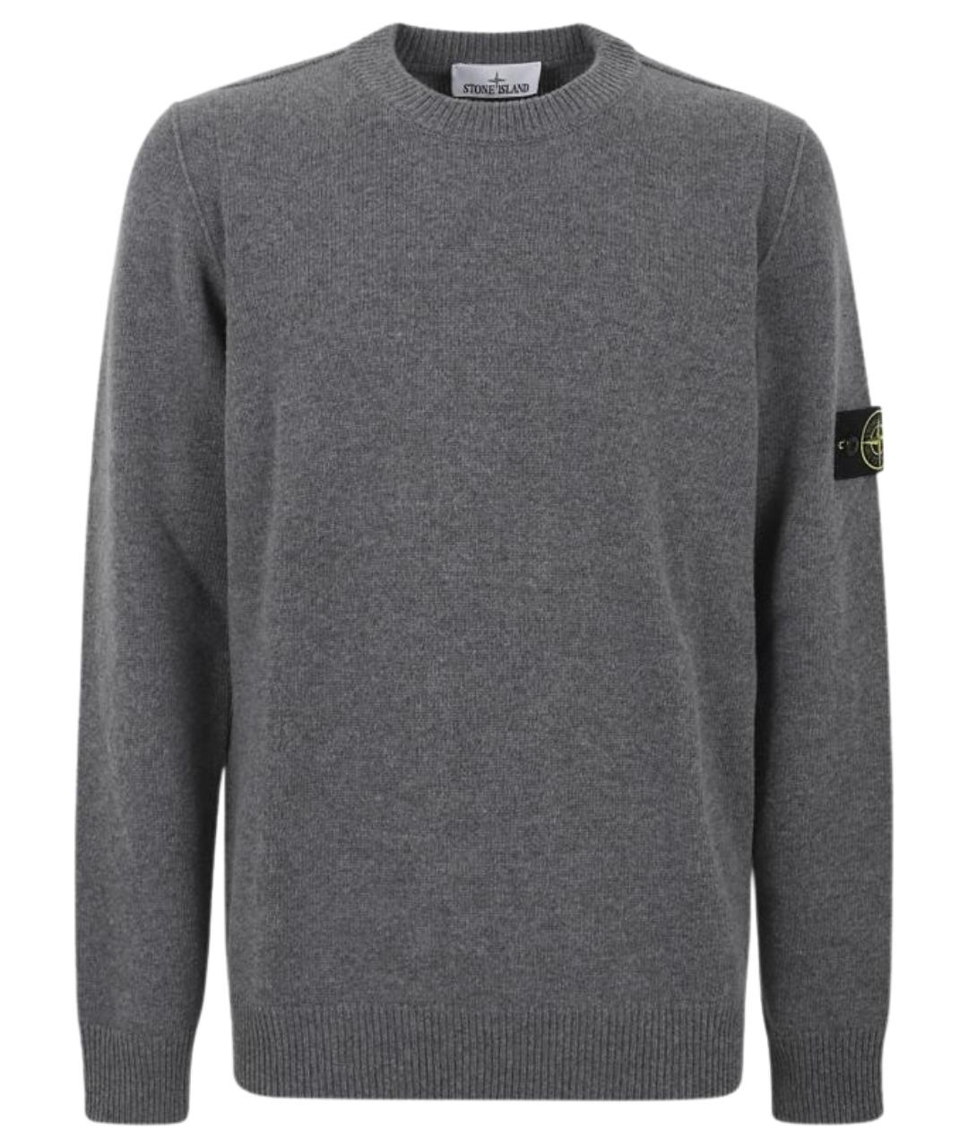 STONE ISLAND Серый шерстяной джемпер / свитер, фото 1