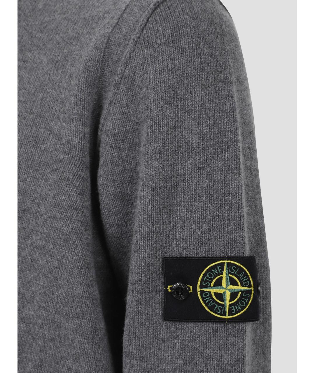 STONE ISLAND Серый шерстяной джемпер / свитер, фото 3
