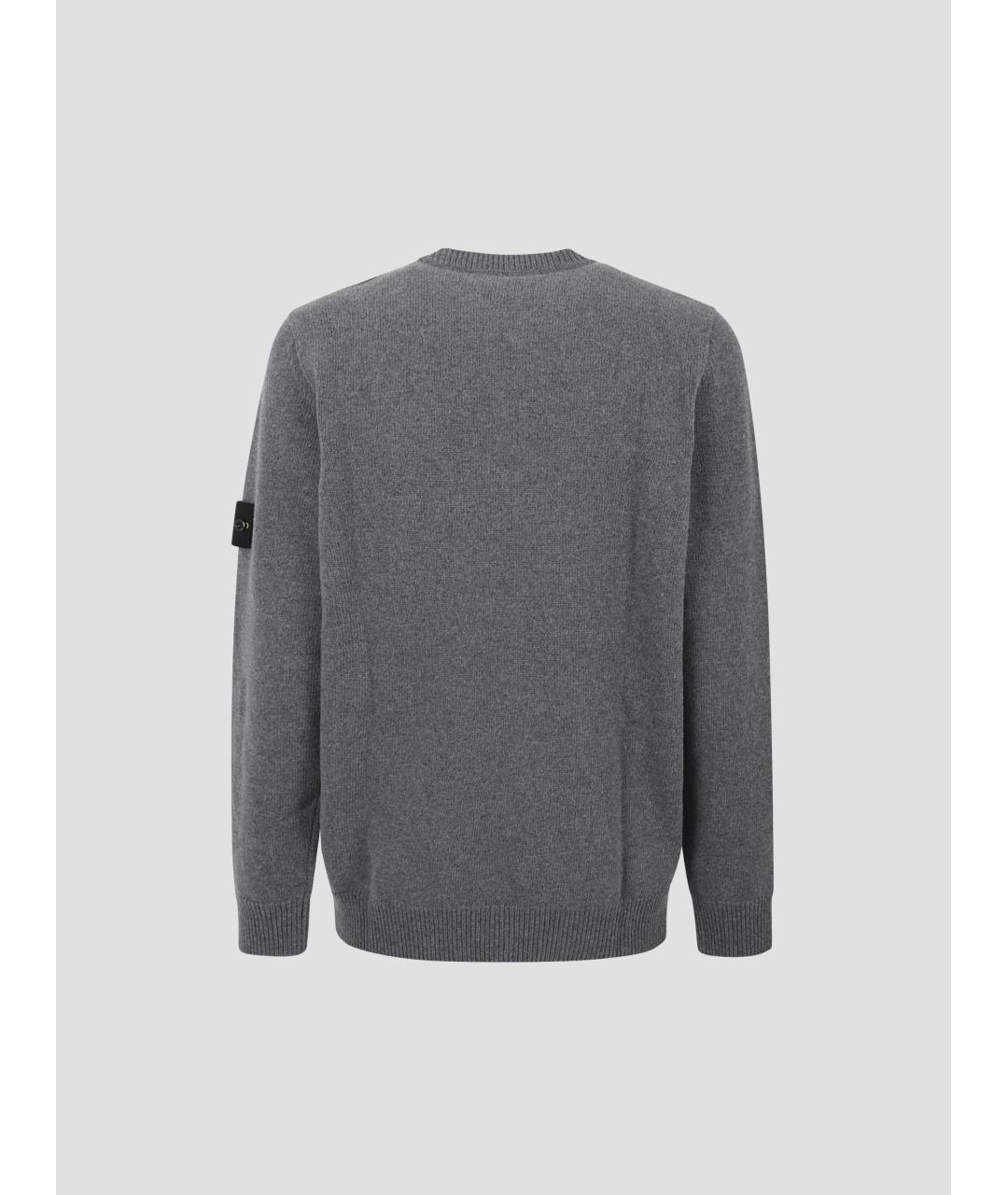 STONE ISLAND Серый шерстяной джемпер / свитер, фото 2