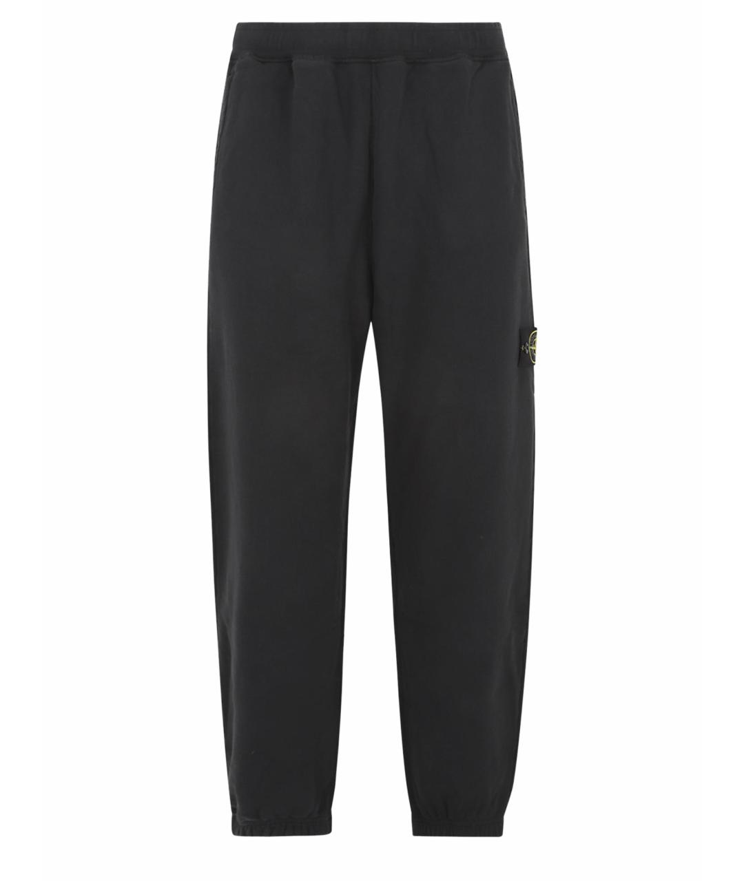 STONE ISLAND Черные хлопковые повседневные брюки, фото 1