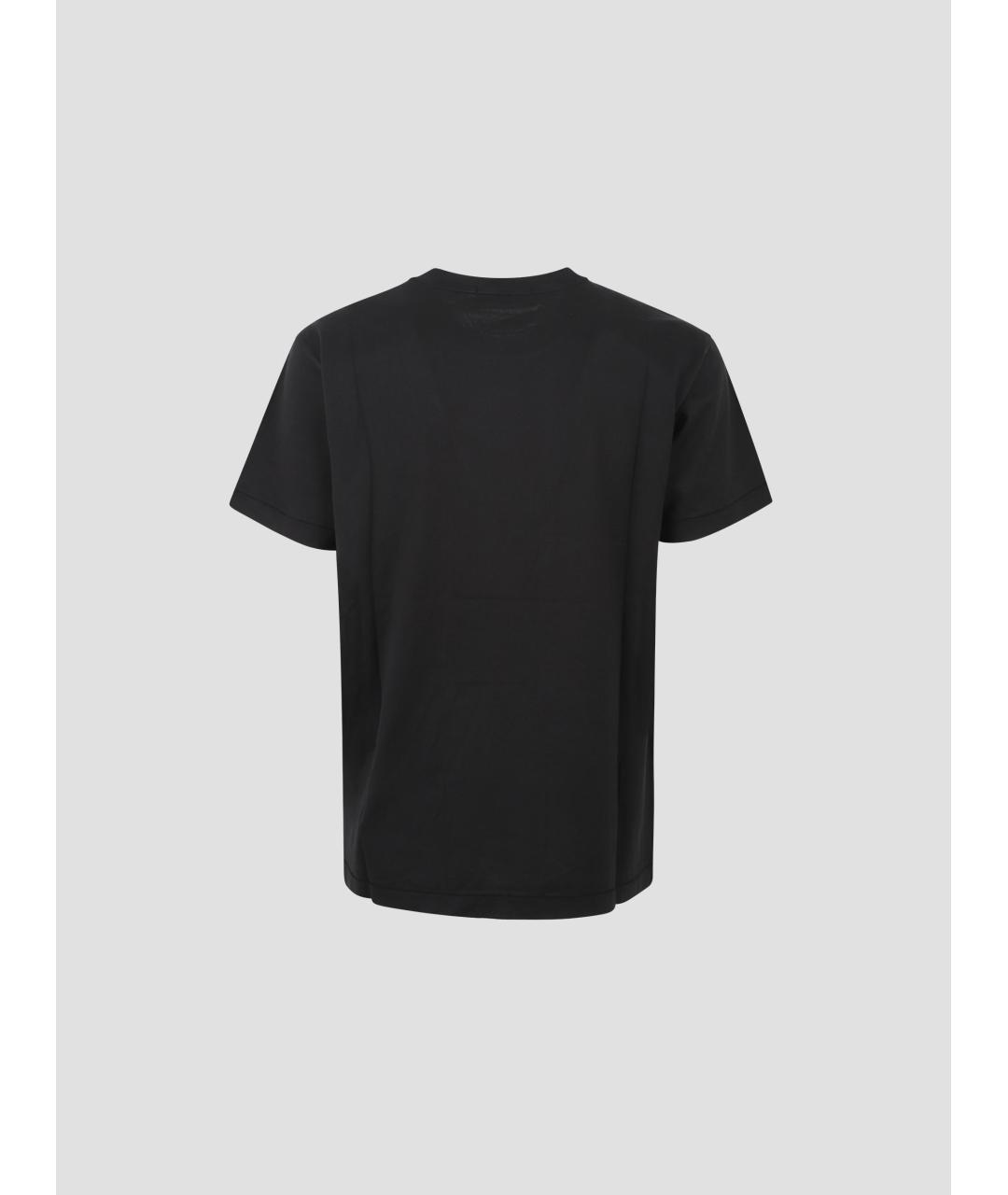 STONE ISLAND Черная хлопковая футболка, фото 2