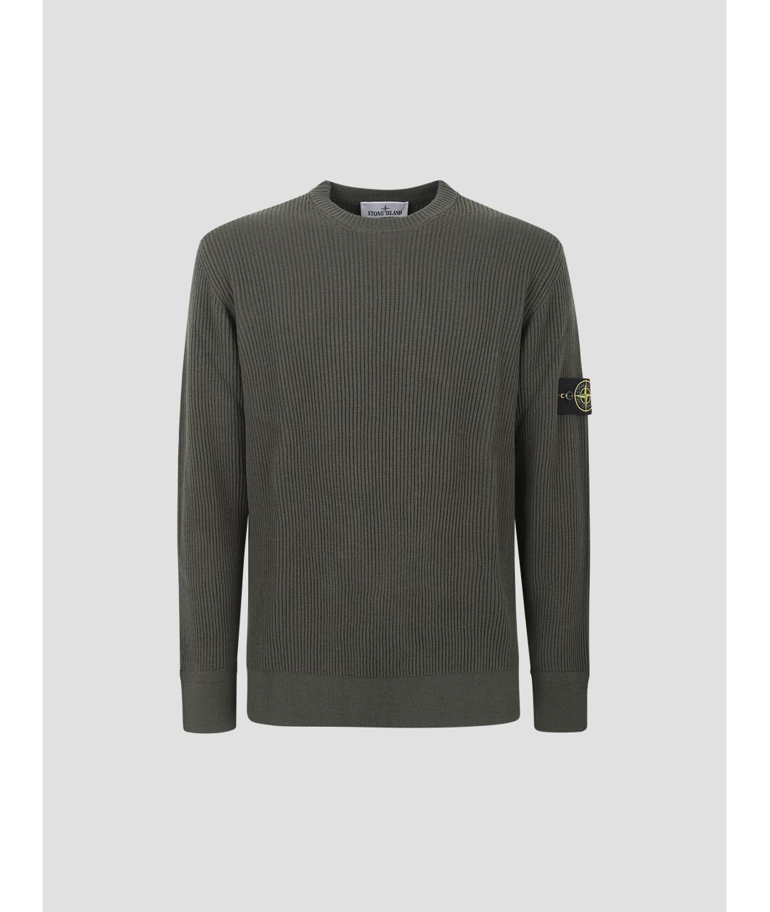 STONE ISLAND Хаки шерстяной джемпер / свитер, фото 4