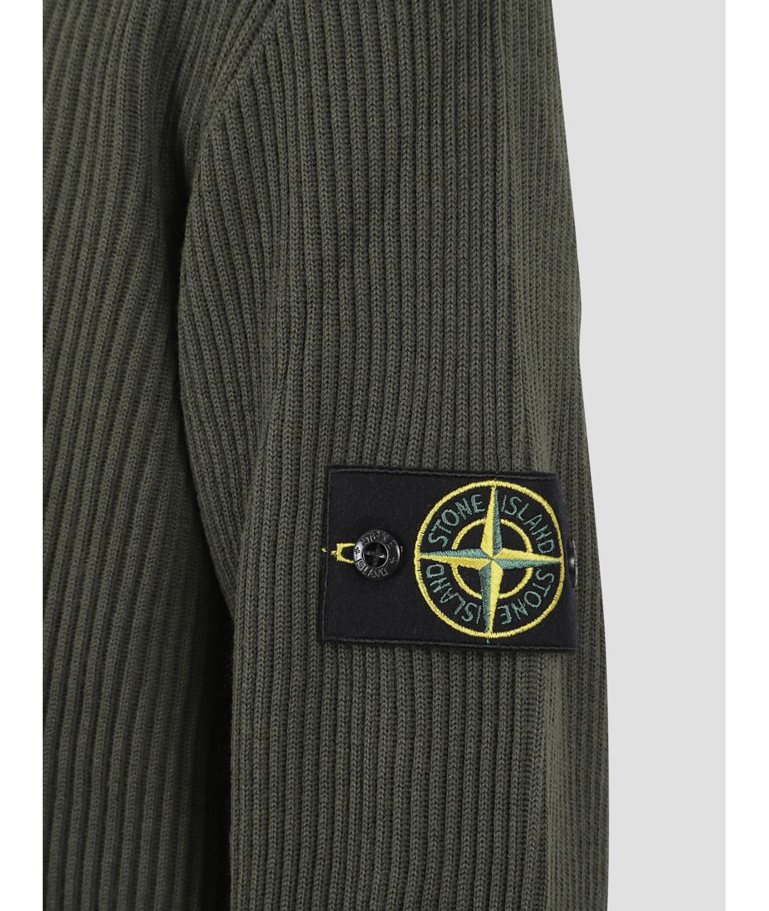 STONE ISLAND Хаки шерстяной джемпер / свитер, фото 3