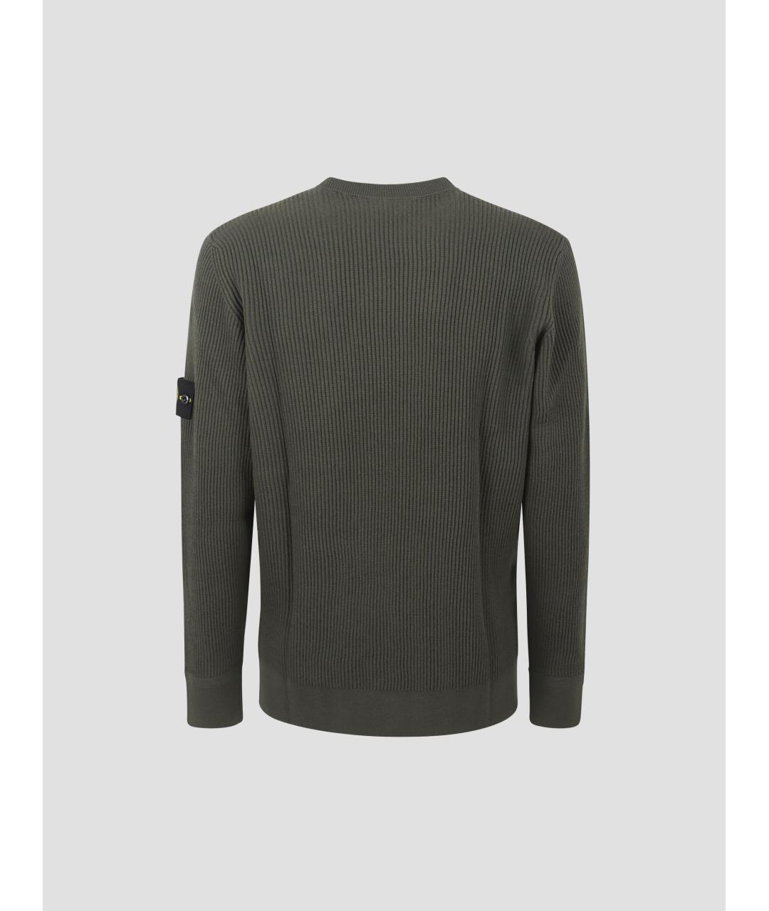 STONE ISLAND Хаки шерстяной джемпер / свитер, фото 2