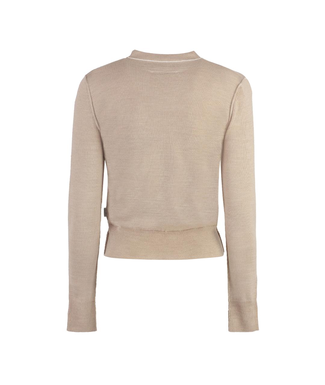 MM6 MAISON MARGIELA Бежевый шерстяной джемпер / свитер, фото 2
