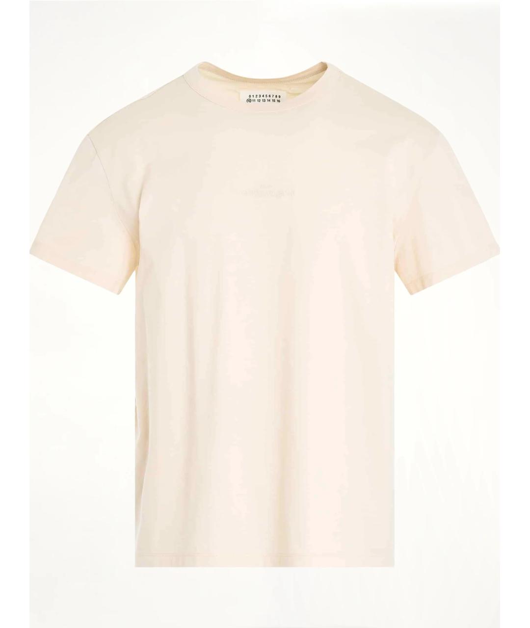 MAISON MARGIELA Бежевая хлопковая футболка, фото 3