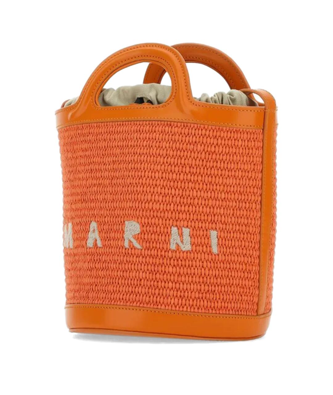 MARNI Оранжевая пелетеная сумка тоут, фото 2
