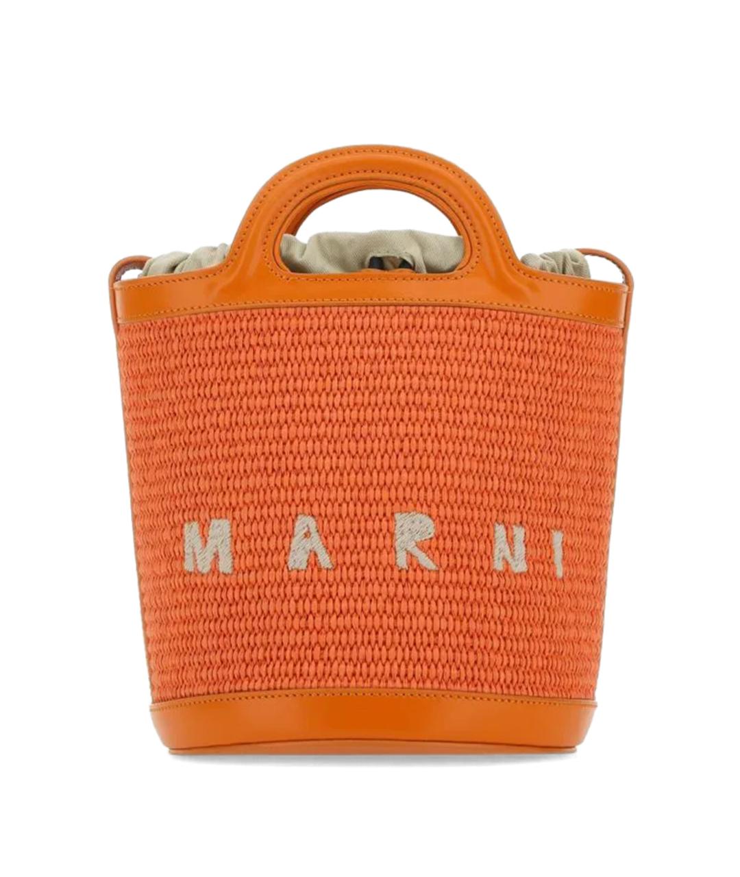 MARNI Оранжевая пелетеная сумка тоут, фото 1