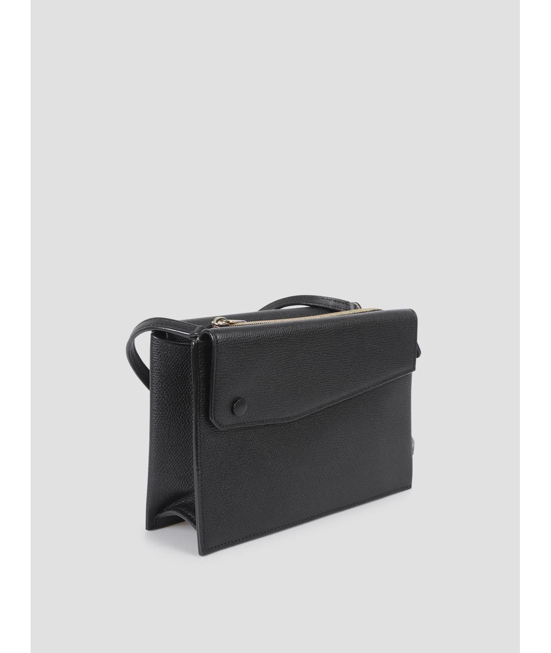 VALEXTRA Черная кожаная сумка через плечо, фото 2
